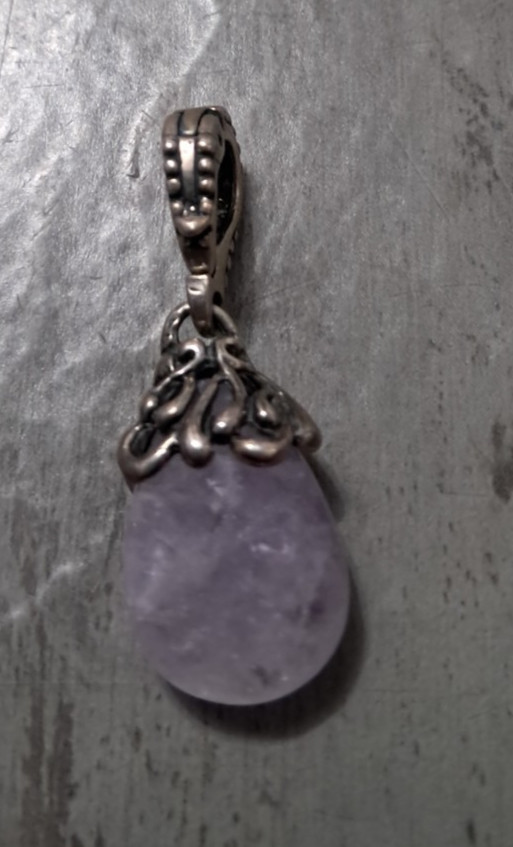 Carolyn Pollack Sterling Silver Amethyst Teardrop & Blue Topaz Enhancer Pendant