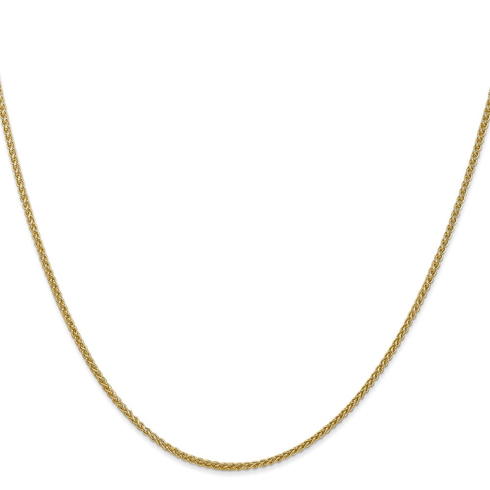 14K Yellow Gold 1.55-3.45mm Wheat Chain Necklace 16-30 Inch Mens Womens