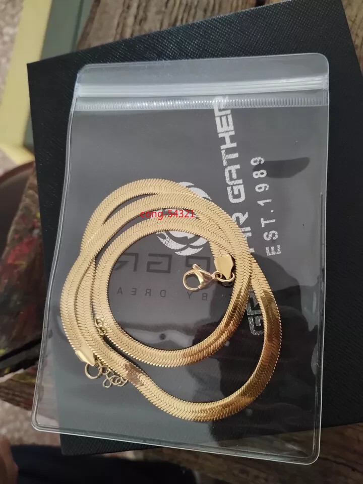 10K Solid Yellow Gold 5.5mm Flat Snake Chain Necklace 20″-