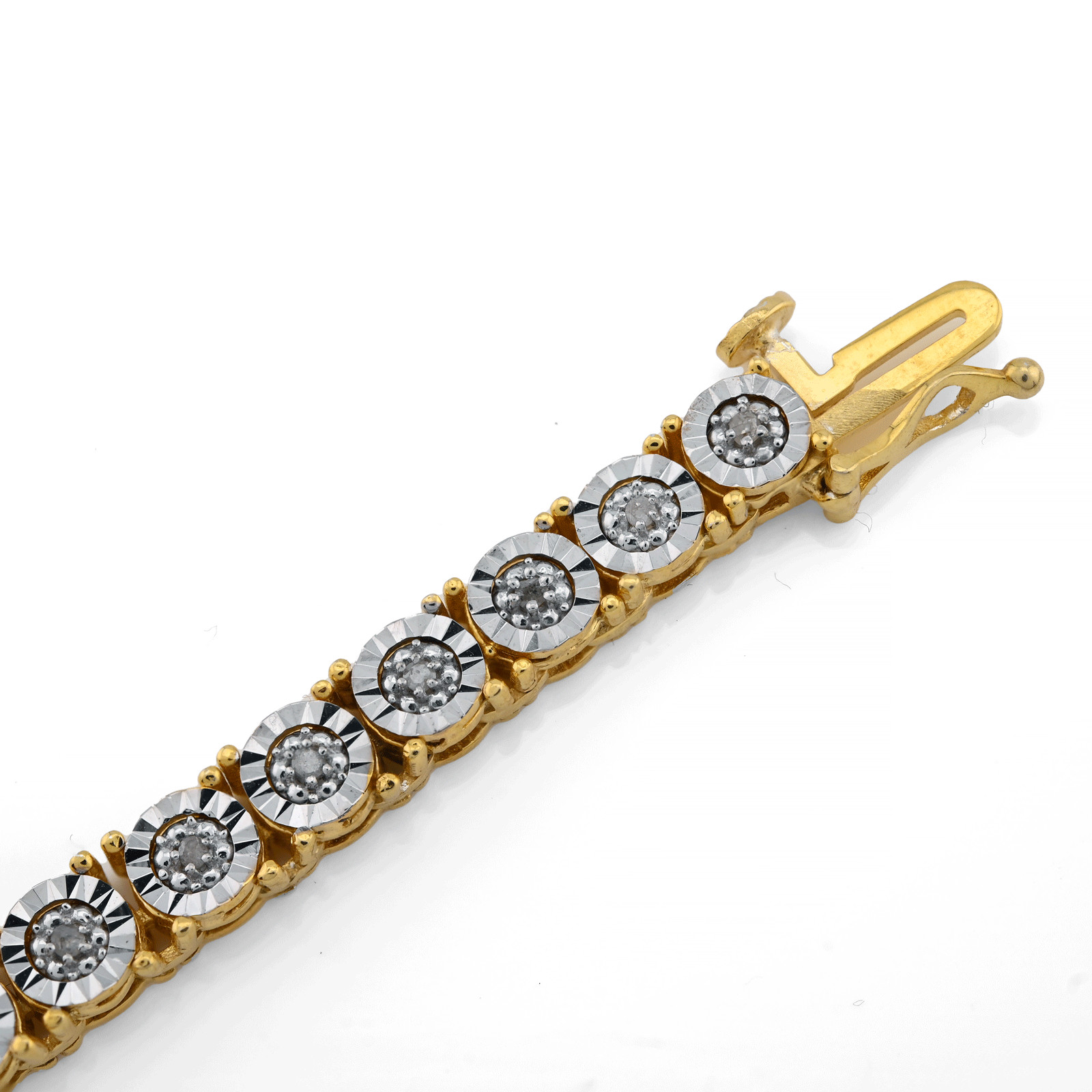 4.5MM 925 Sterling Silver 2CTW Natural Diamond Yellow Tennis Chain 18In Necklace