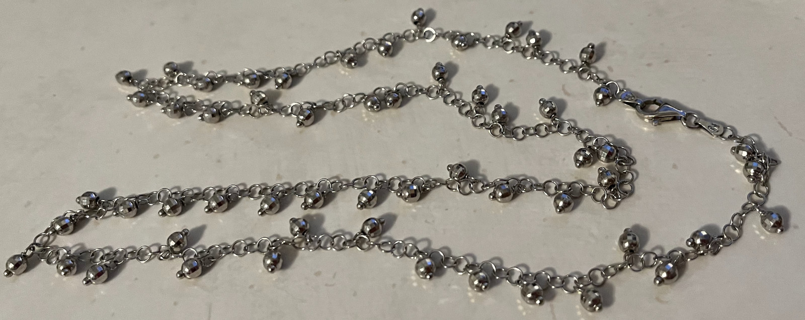 .925 Milor ~ Italy ~ Dangle Bead Necklace ~ 13g ~ 24″ long