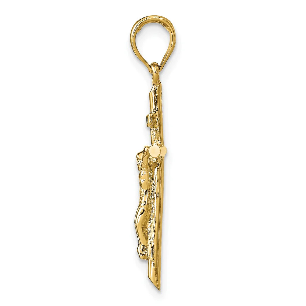 10K / 14K Yellow Gold Stick Style Crucifix Pendant
