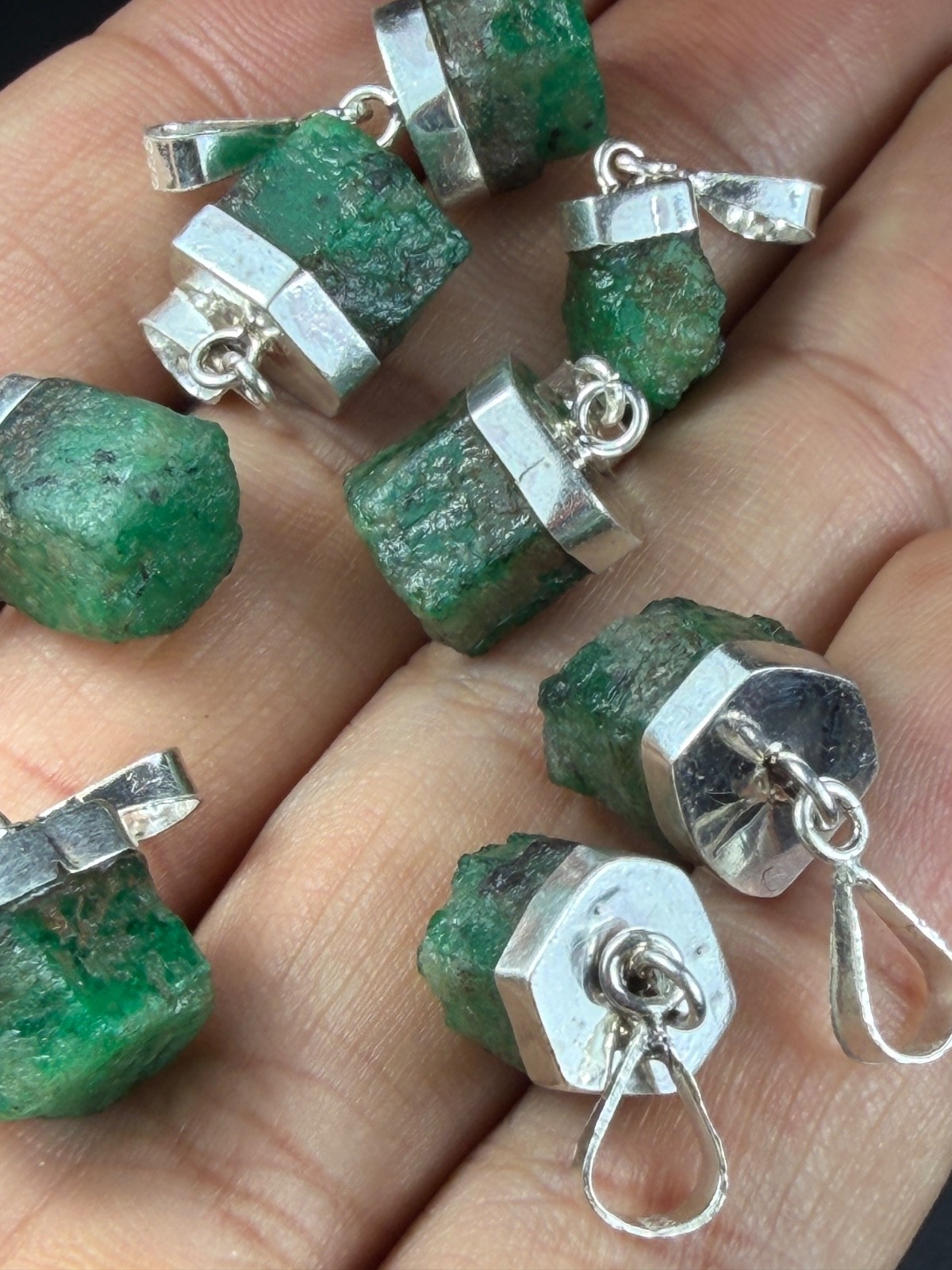 18pcs sterling silver top quality clean gem aquamarine pendants from Pakistan