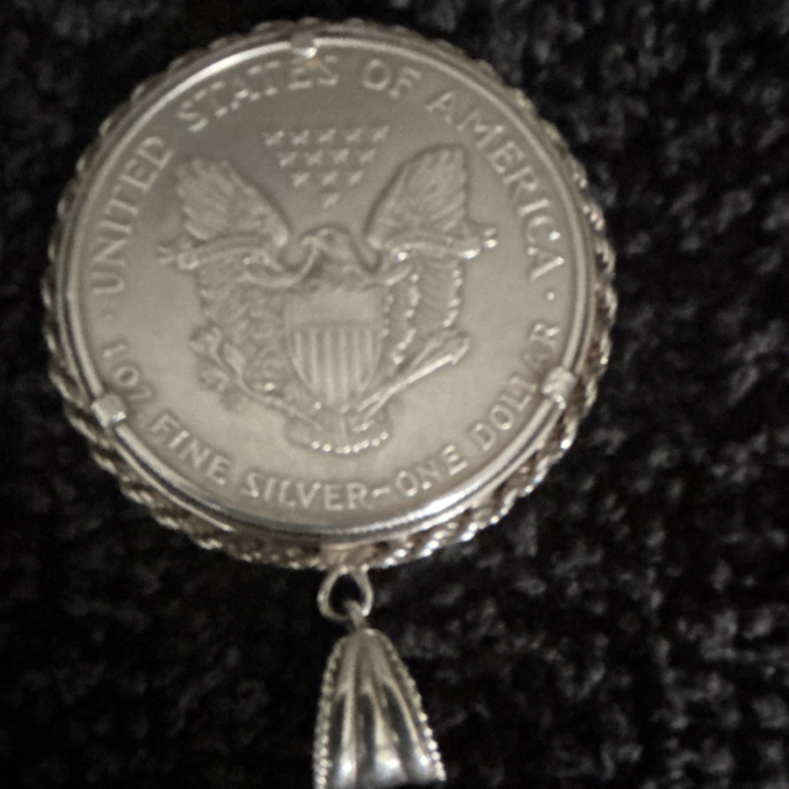 1997 Walking Liberty One Dollar Silver Coin Pendant