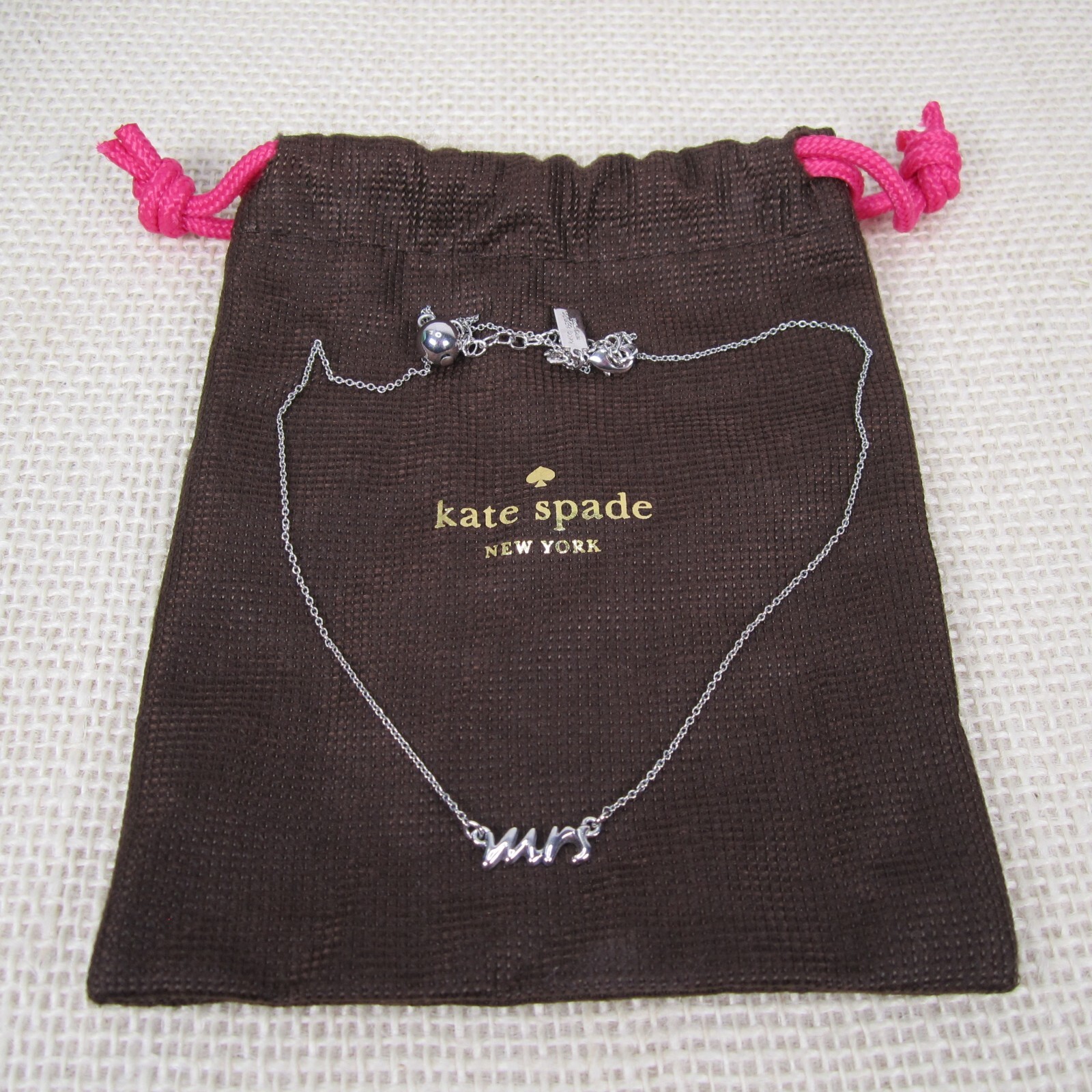 Kate Spade Silver “Say Yes” Mrs. Necklace – Wedding