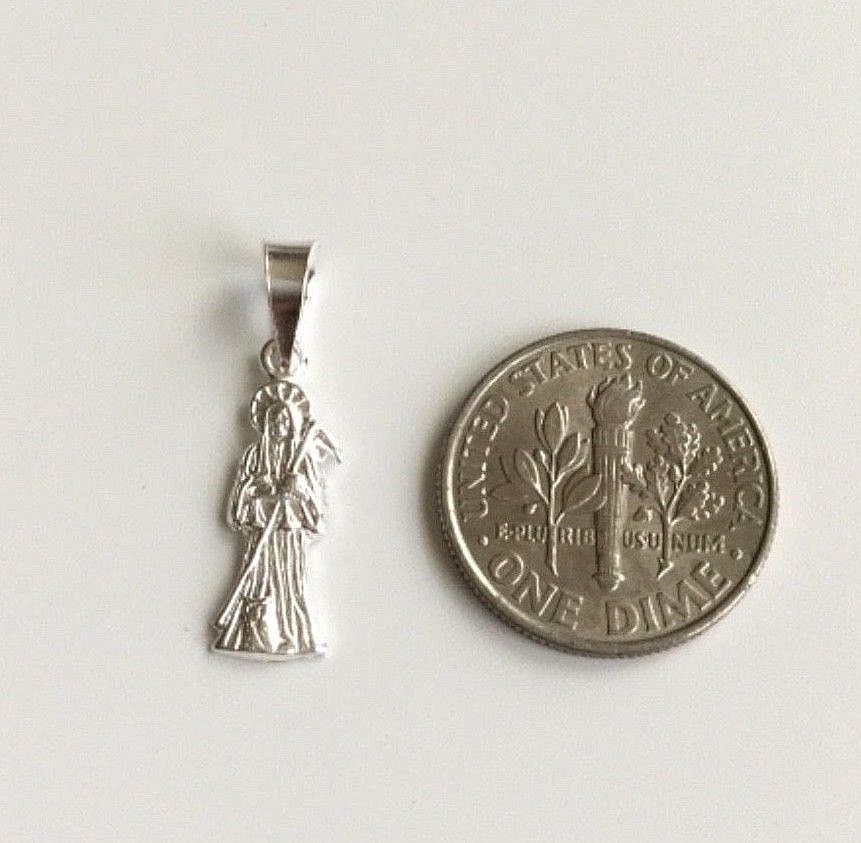 925 SILVER GRIM REAPER PENDANT / PLATA DIJE DE LA SANTA MUERTE – 20x6mm