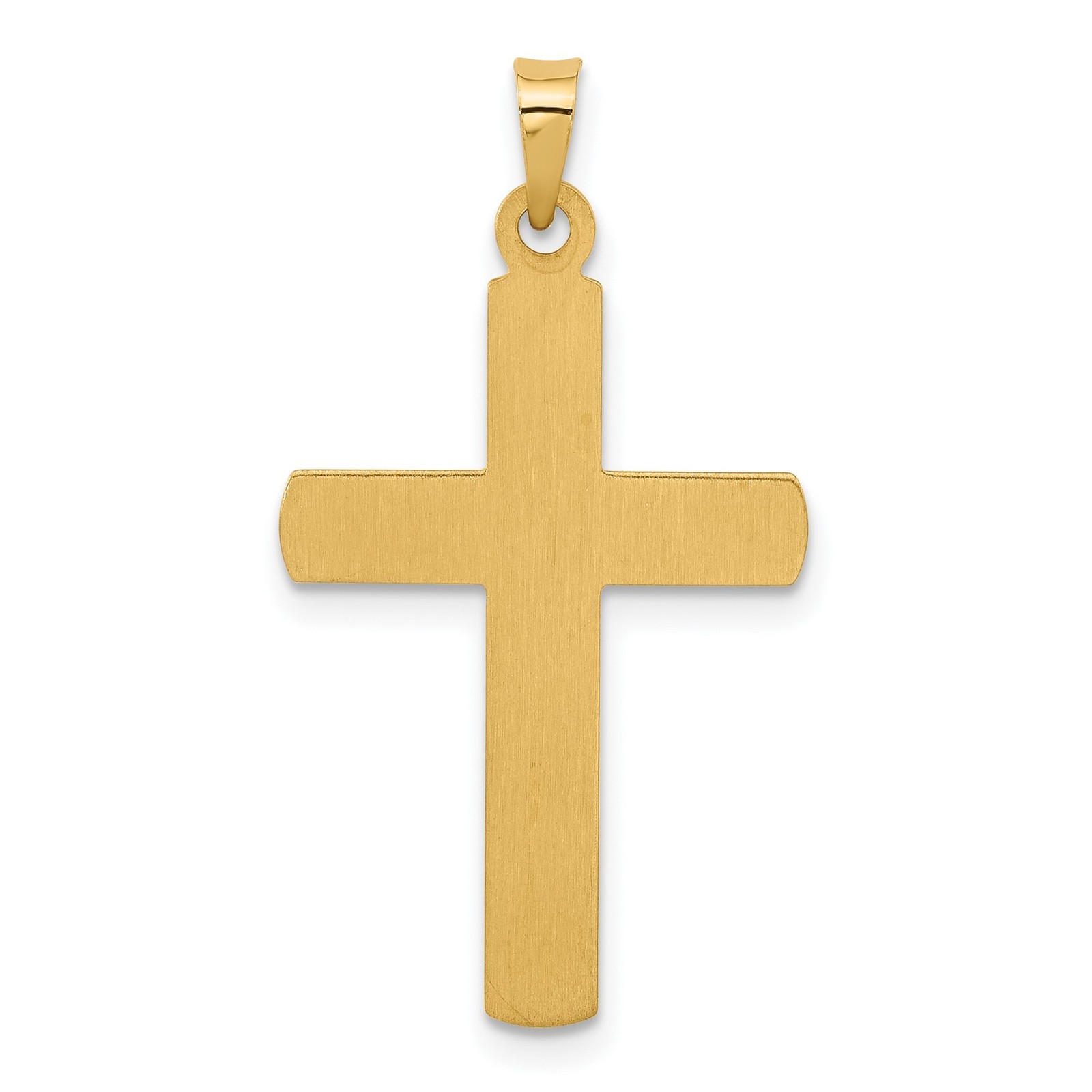 14k Yellow Gold Mens Cross Pendant Brick Design Christian Religious Jewelry Fait