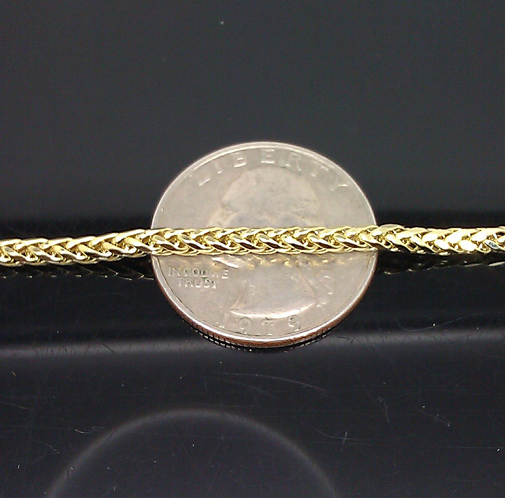 Real 10k Yellow Gold Palm Chain Necklace 3mm 24″ Men women Fine Jewelry Gift