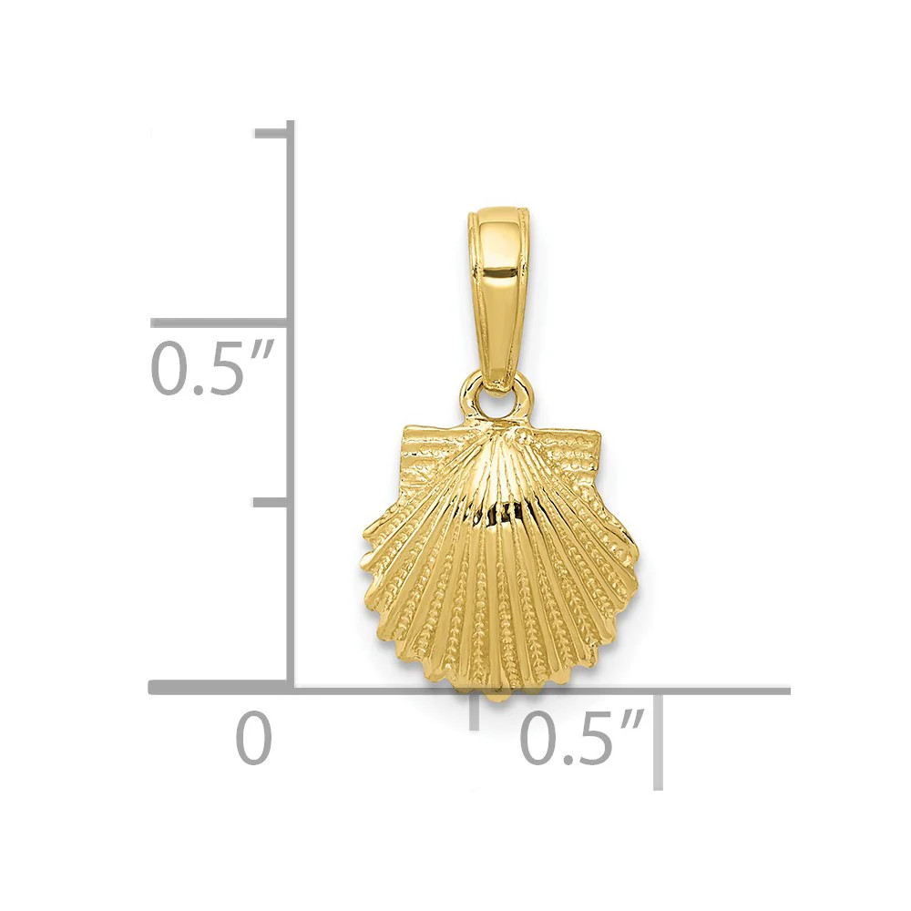 10K / 14K Yellow Gold Scallop Shell Pendant