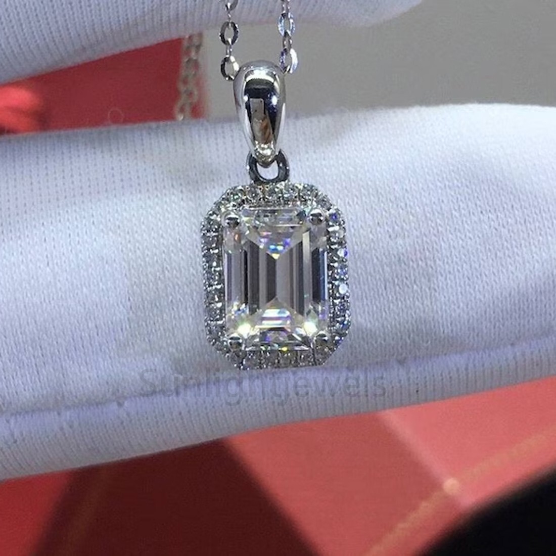 3.50 Ct Off White Treated Diamond Solitaire Pendant, Amazing Shine & Luster