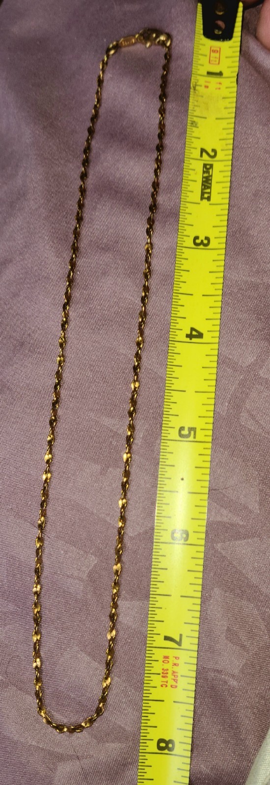 16 Inch Gold Crisscross Sparkle Chain 24kGB lobster Clasped