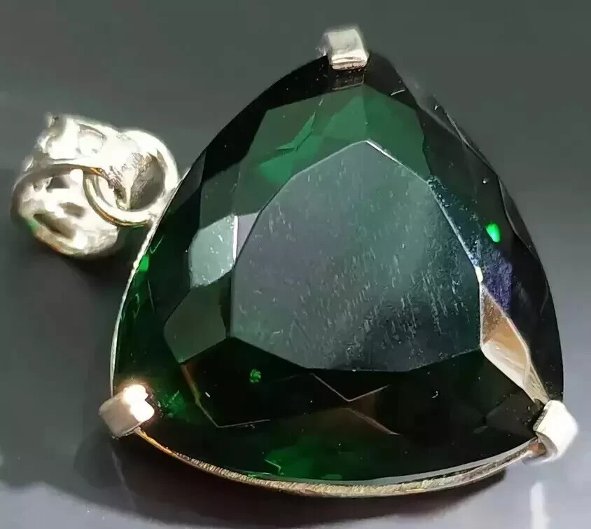 90.65 Ct Natural Tsavorite Green Garnet 925 Solid Silver Pendant Gemstone