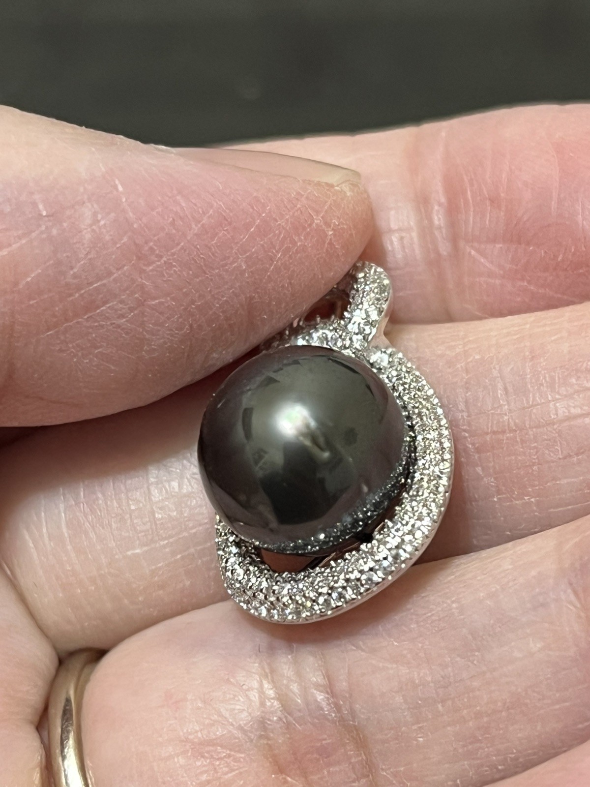 12mm Tahitian Natural South Sea Pearl Pendant Only With s925 accessories