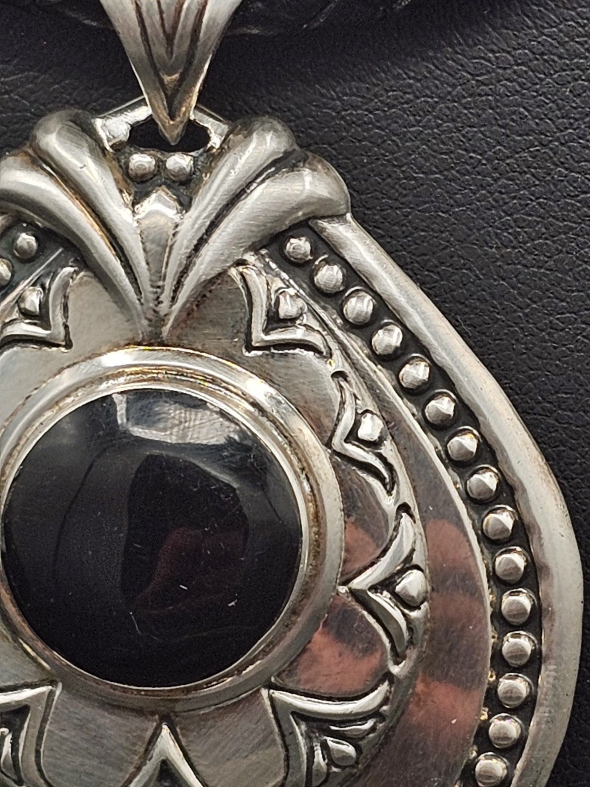 ATI Mexico 925 Sterling Silver Statement Gothic Shield Pendant Necklace