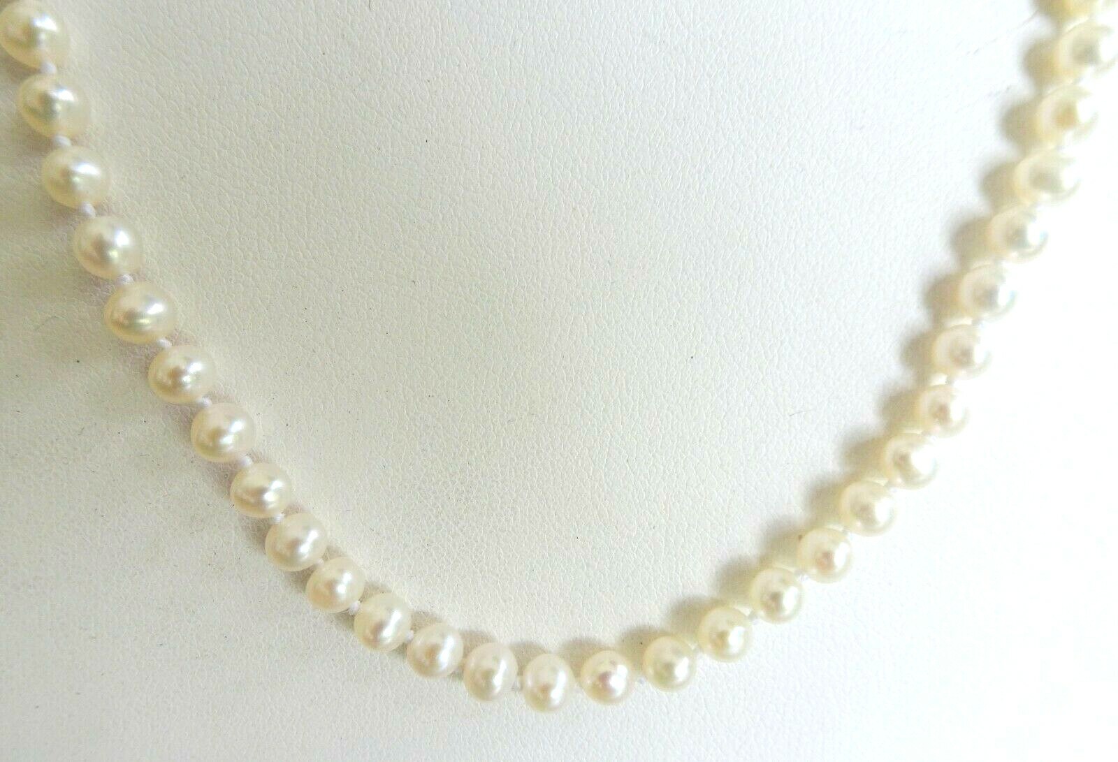 Genuine Fresh Water Cultured Pearl Necklace 18 Inches with 925 Clasp 4.6 MM
