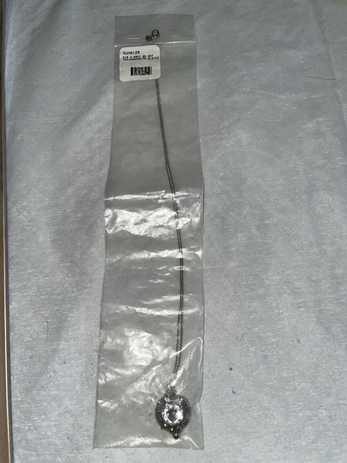 NWT- 16” Sterling, White Topaz 4.93 Ct. & Marcasite Necklace