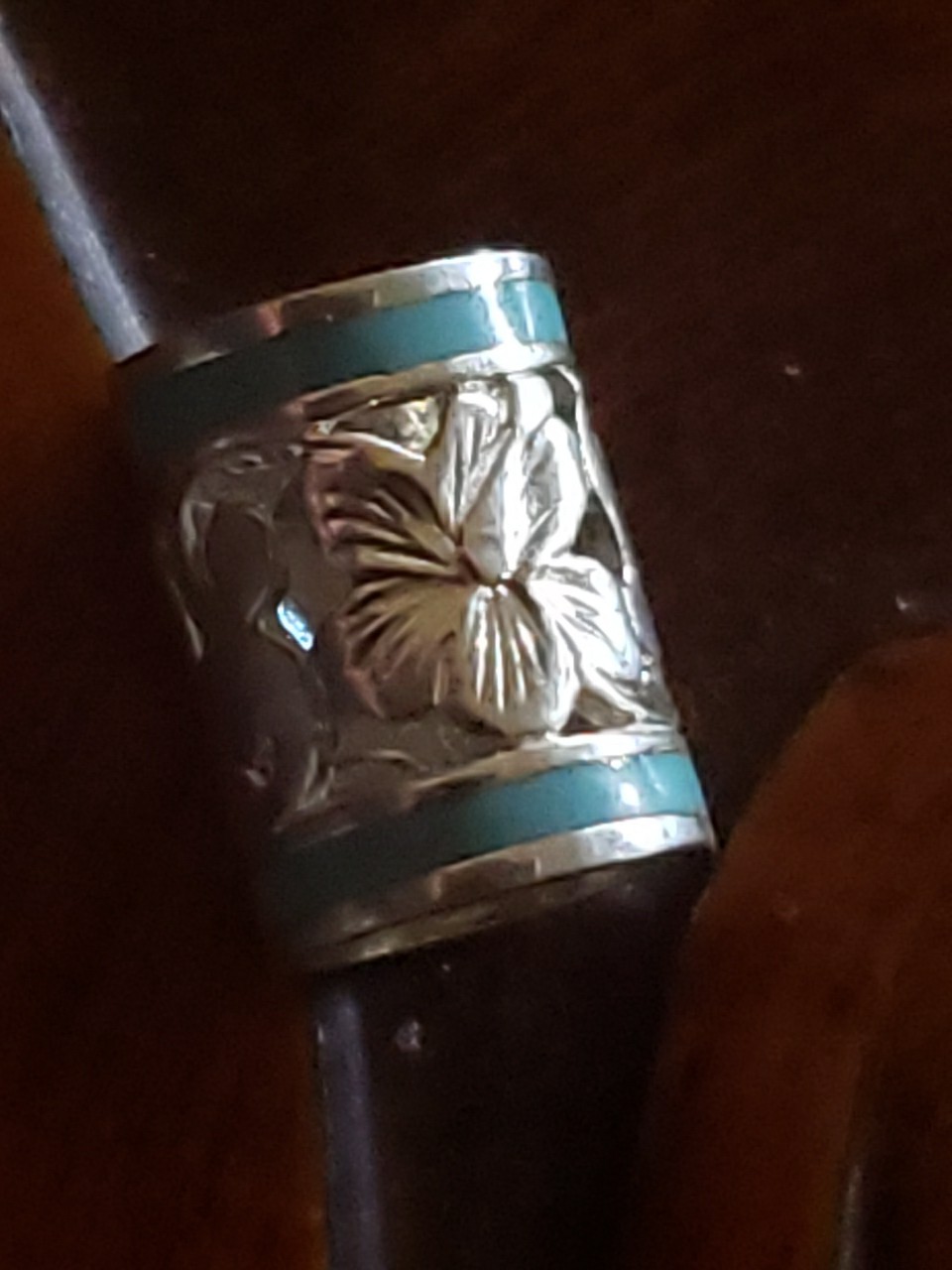 Hawaiian Baby Silver Initial Pendant Enamel 8mm X 6mm Slide Blue Letter