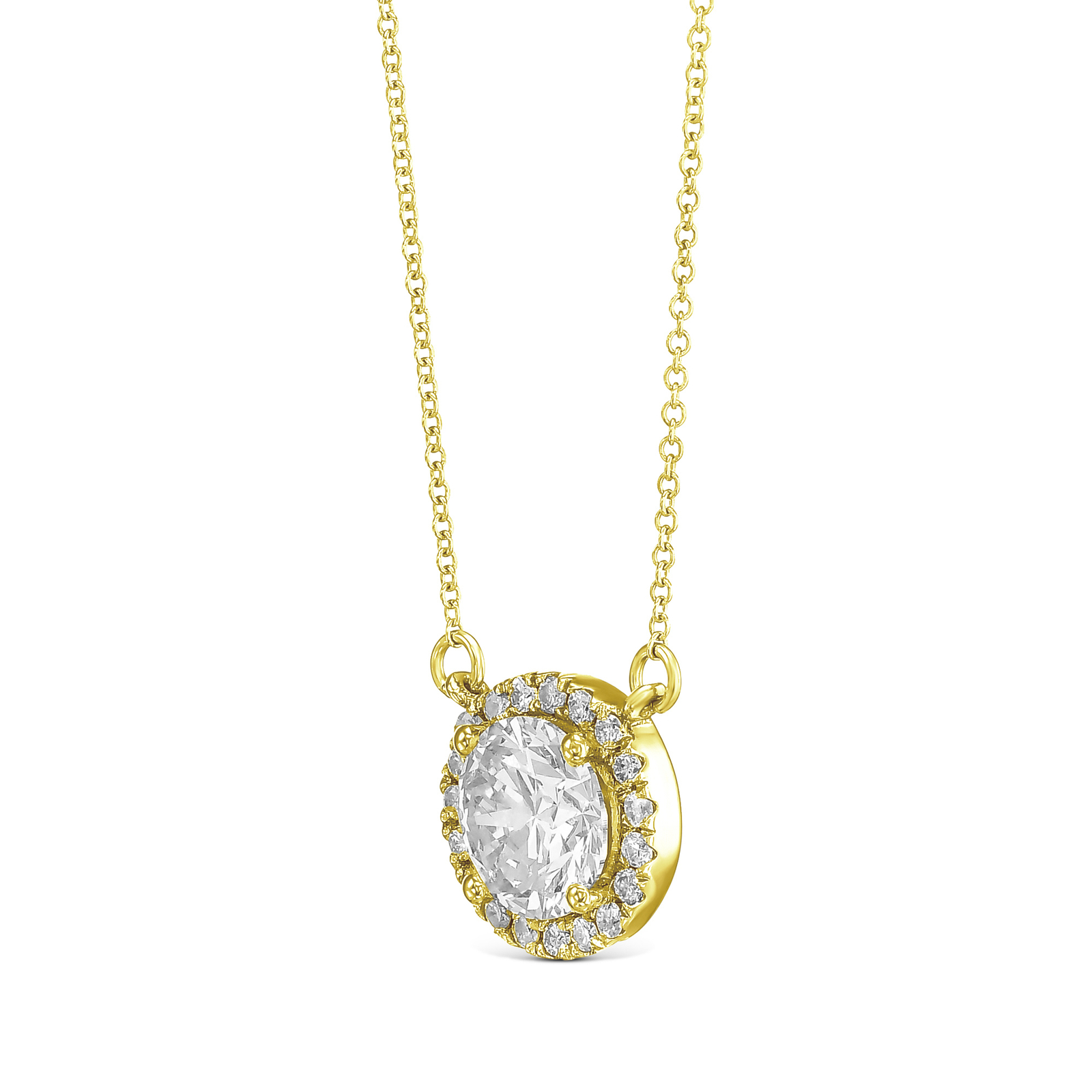 IGI Diamond Pendant VVS2 E Round 2.60 Carat Lab Created 14k White Gold Eye Clean