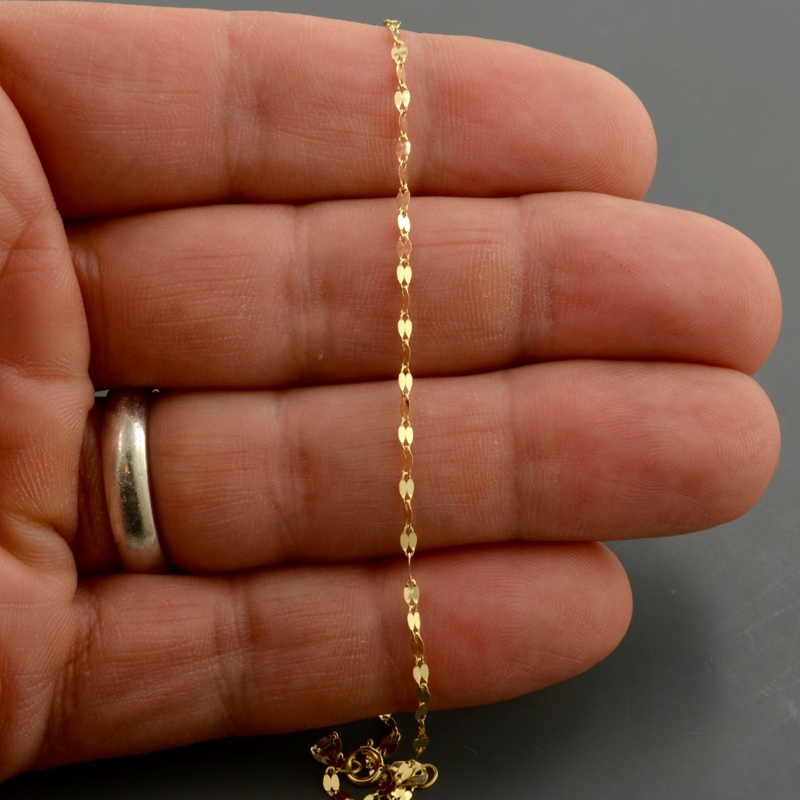 10K YELLOW GOLD 1.9MM POLISHED MARINE LINK NECKLACE FREE SHIPPING AND GIFT BOX