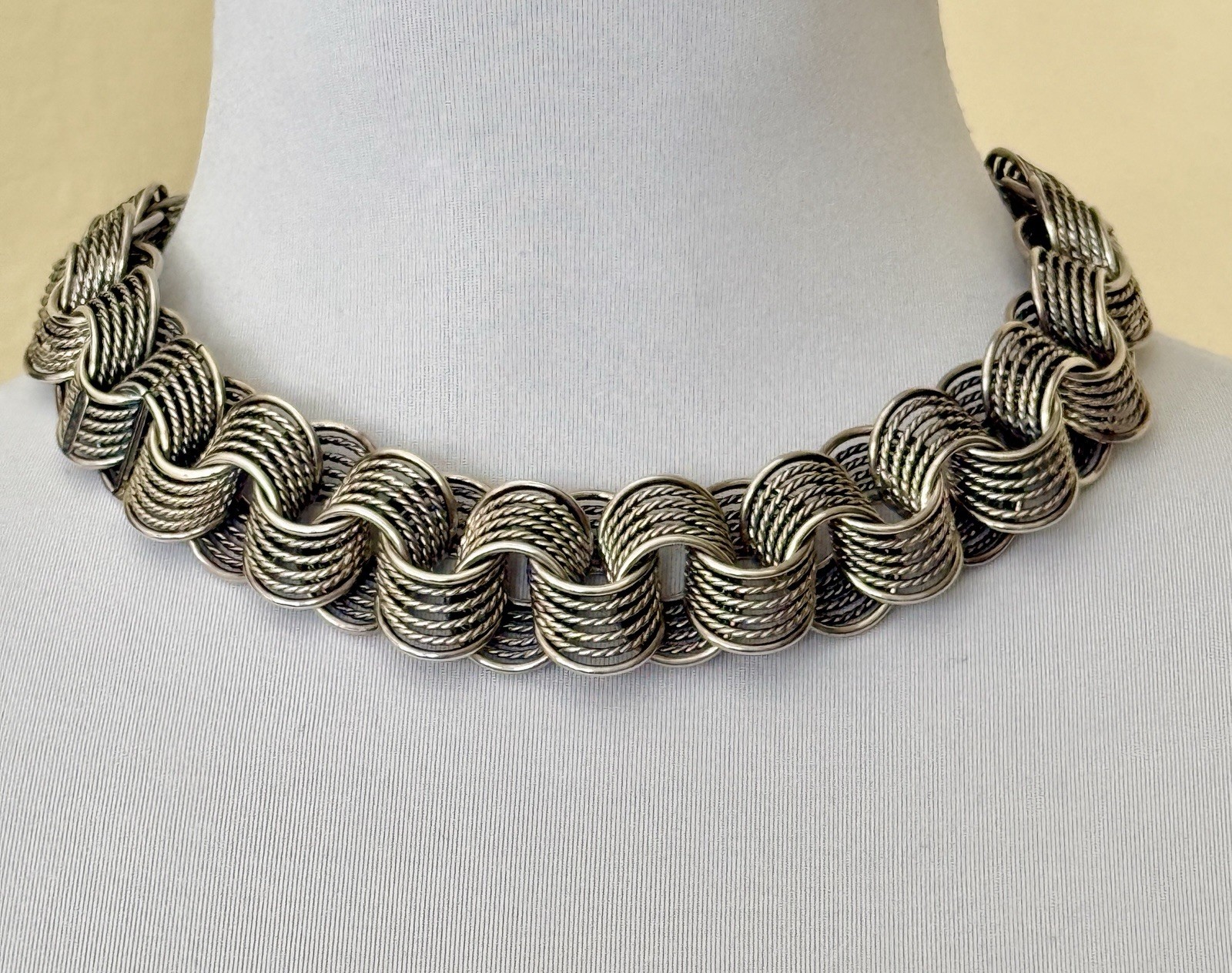 David Yurman Origami Chain Link Necklace Sterling Silver Original Box 18” 188gr