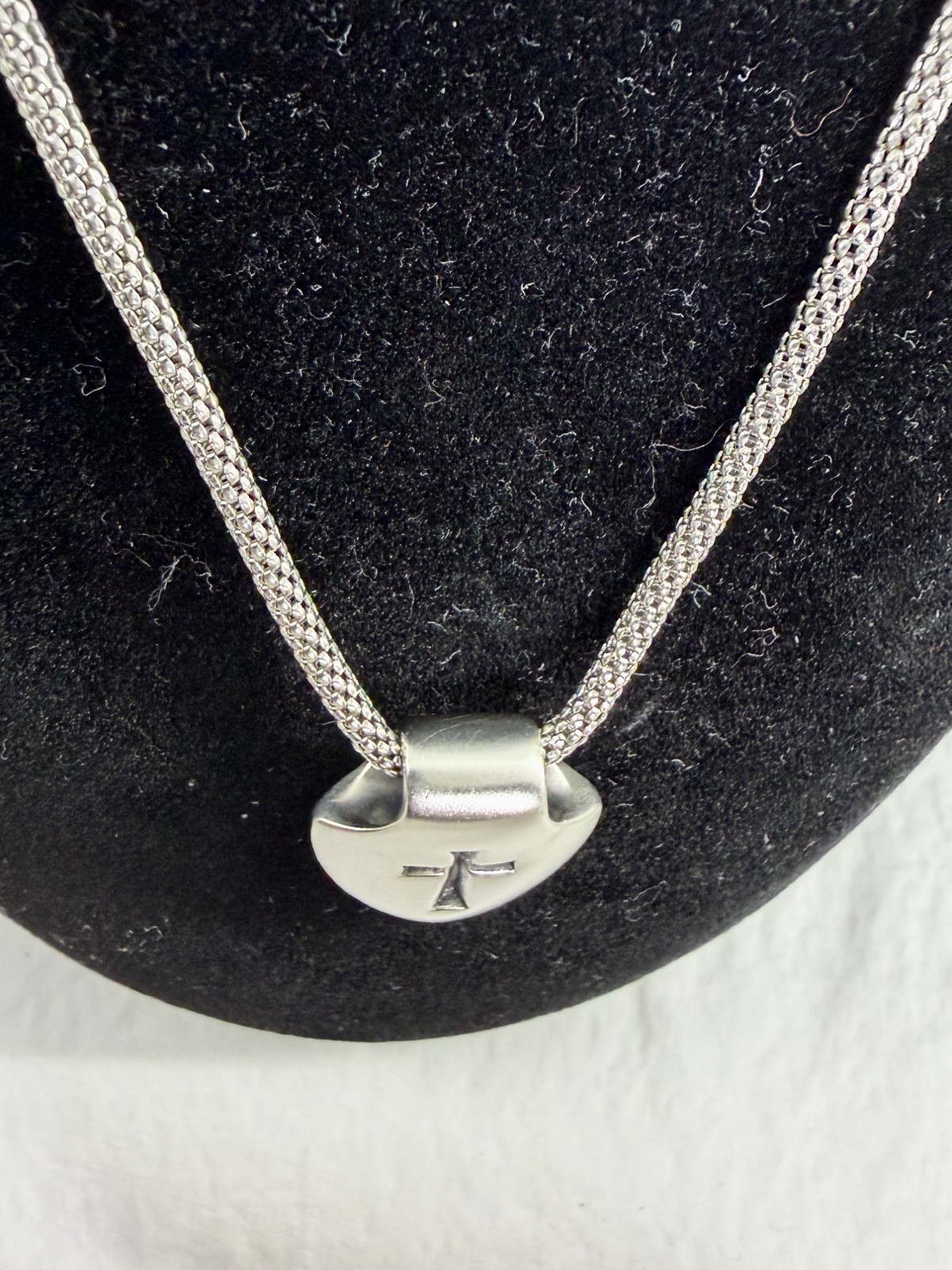 JAMES AVERY Sterling Silver Shield Faith Cross Pendant Popcorn Necklace; RETIRED