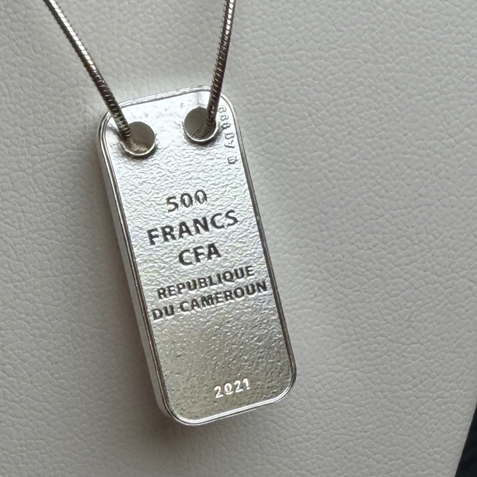 2021 Cameroon LOVE PENDANT CFA 10 Grams Silver w/ 925 Chain Italy GEM Proof COA