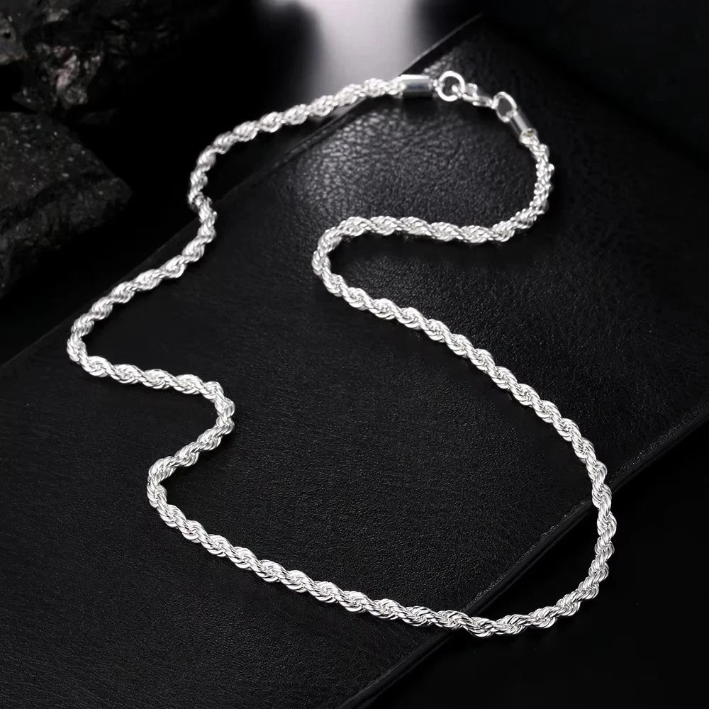 925 Sterling Silver Italian Rope Chain Men’s Necklace 4mm – NEW**