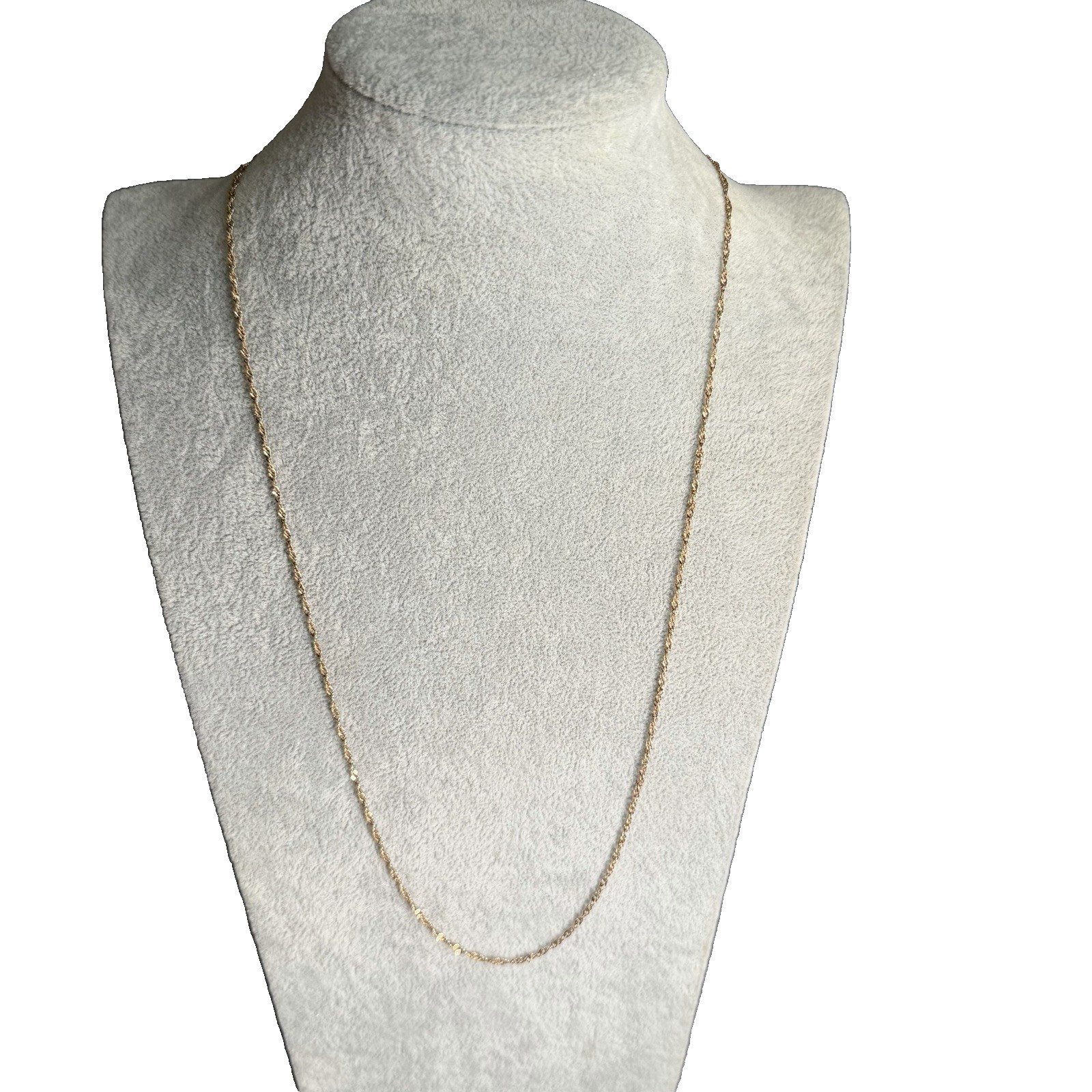14K Yellow Gold Singapore Chain Necklace 24″ Italy Slim 1.44mm Twist 3.01g