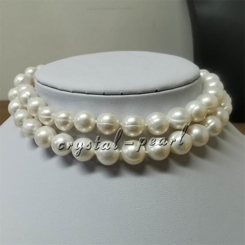 36″ 30 ” 22″ 18″ natural 9-10 mm AAA+ natural south sea PEARL NECKLACE 14K GOLD