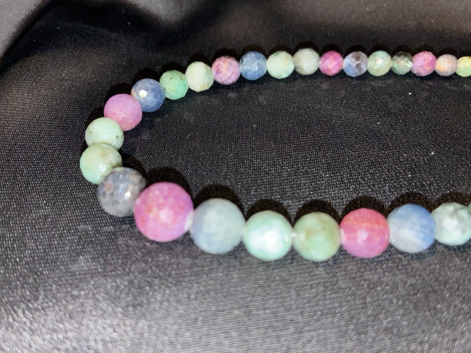 Jay King Mine Finds 925 Sterling Silver Multi Gemstone Faceted Bead Necklace 21”
