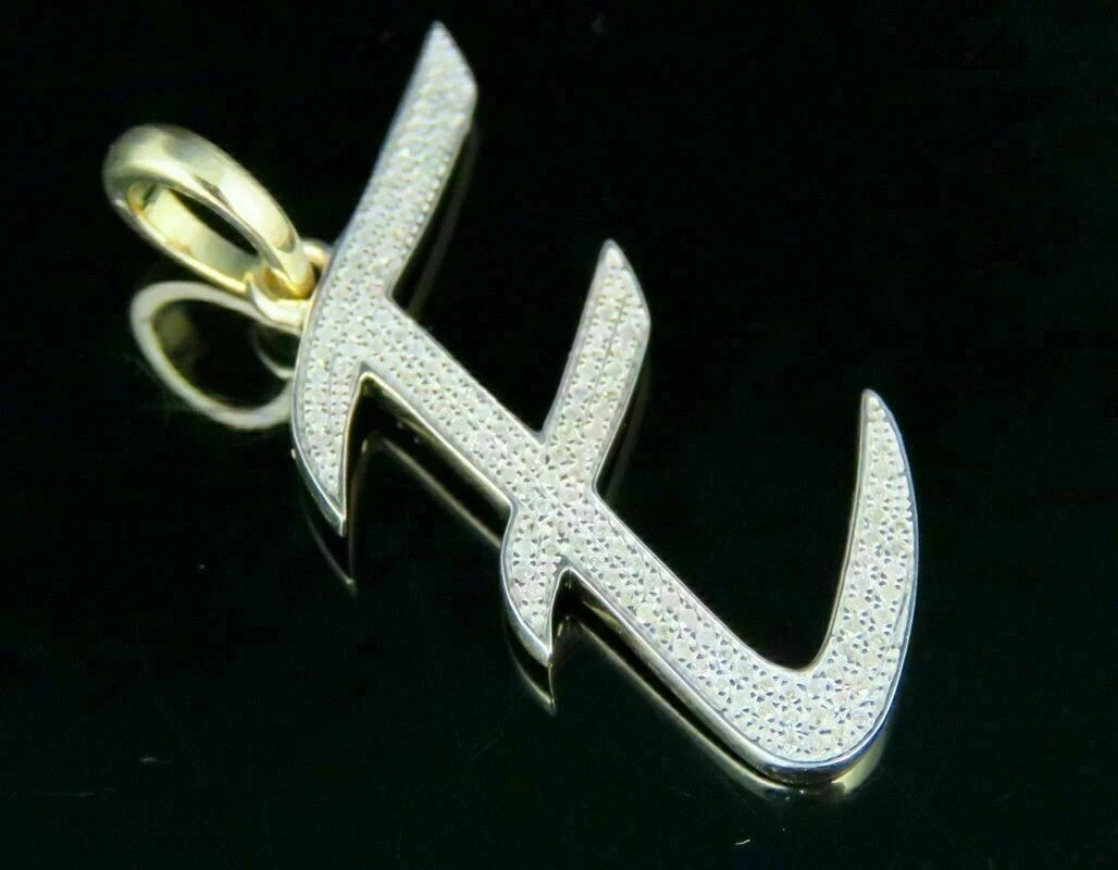 2Ct Round Cut VVS1 Diamond “E” Letter Initial Pendant 14K Yellow Gold Finish