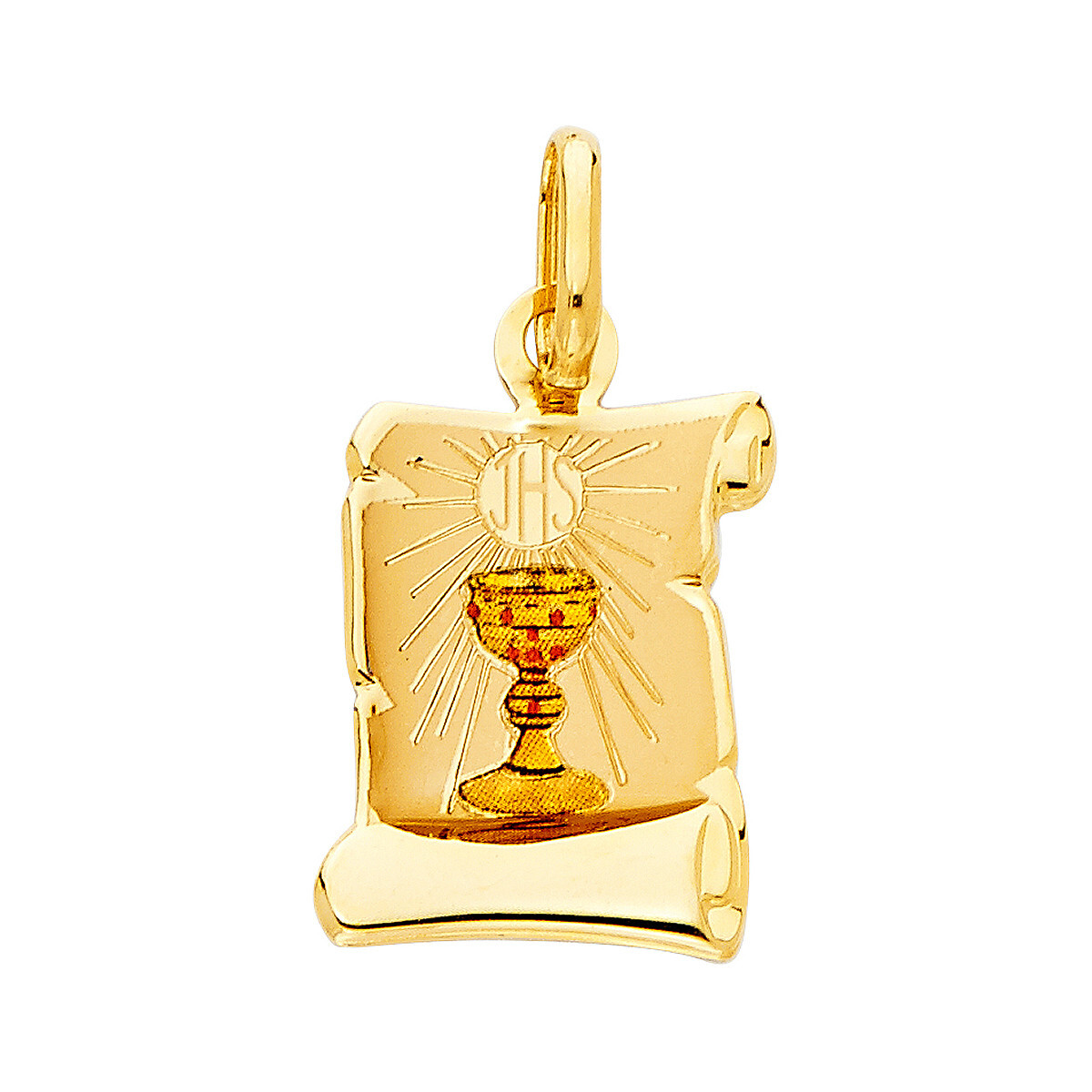 Gold 14K Yellow Gold First Communion Picture Pendant