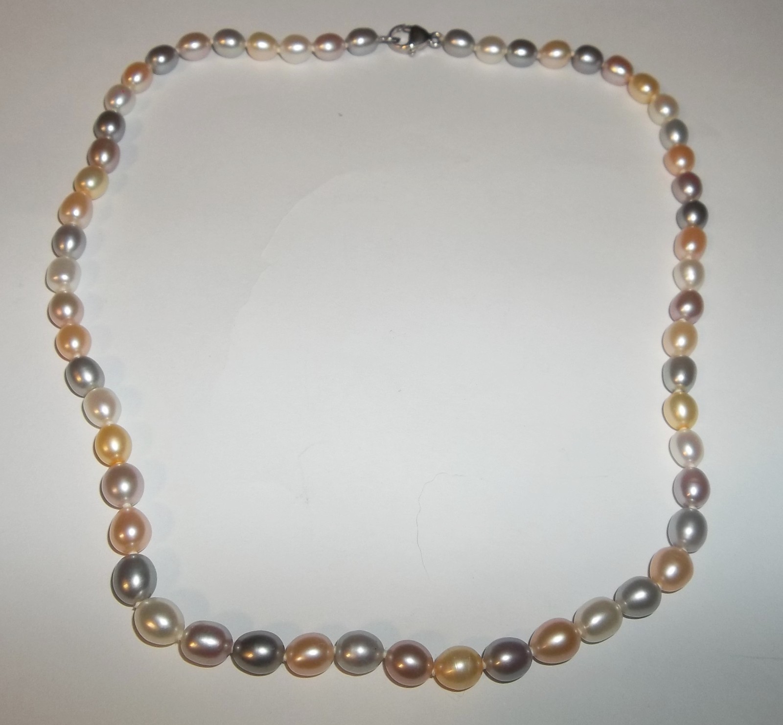 Honora 18″ Genuine Pearl Necklace in Neutral Colors & Sterling Silver Clasp