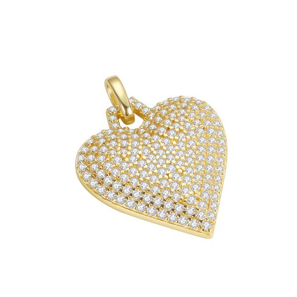 1.05 Ct Moissanite Heart Pendant in Solid 14K Yellow Gold – Elegant Gift