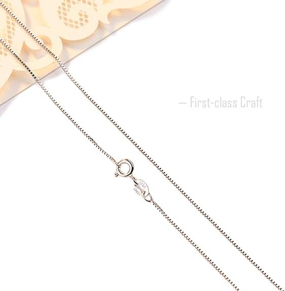 925 Sterling Silver Designer Chain 0.8MM Delicate Italian Box Chain – Super Thin