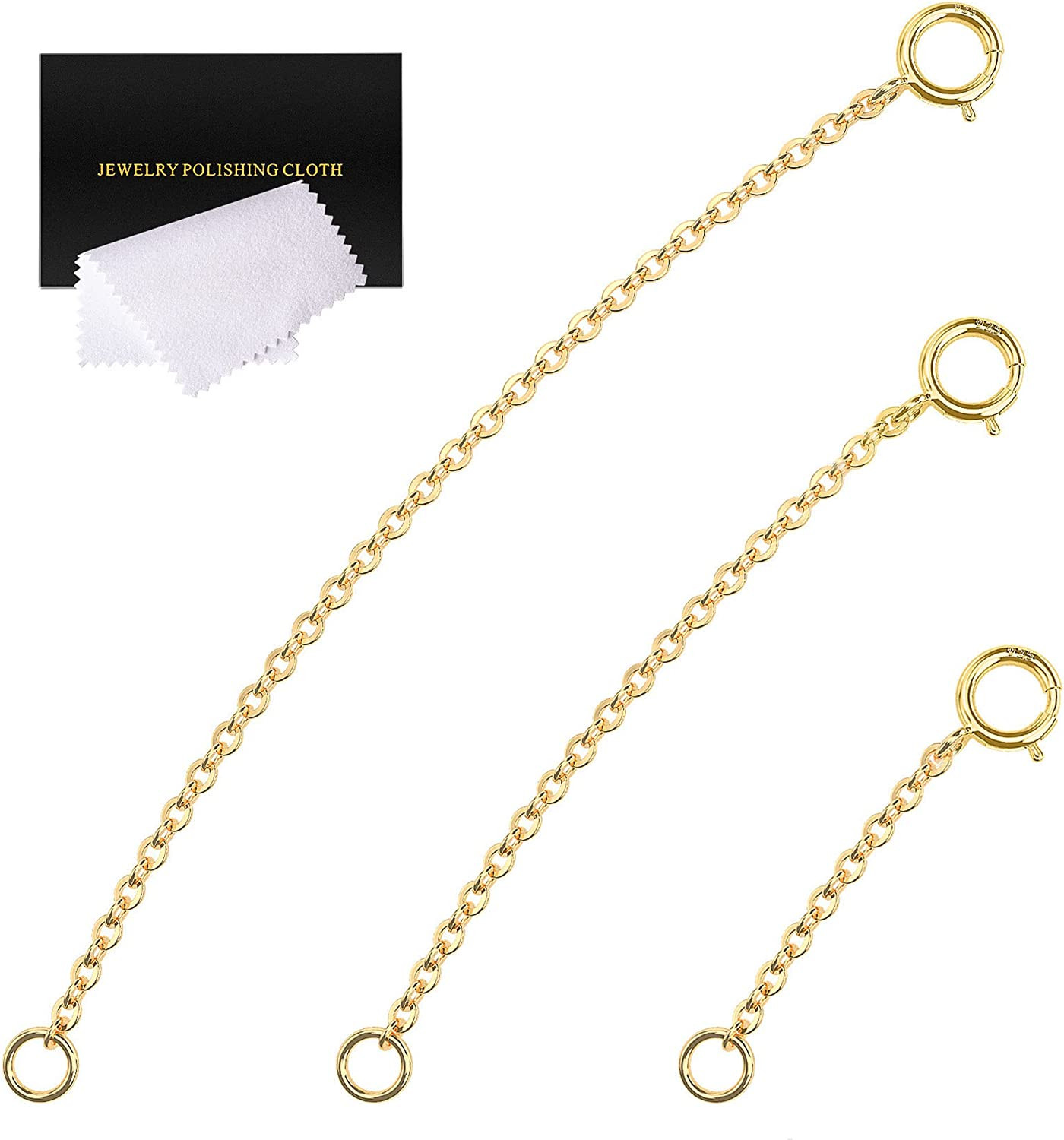 Gold Necklace Extenders 14K Extender Chain 925 Sterling Silver Extension Bracele