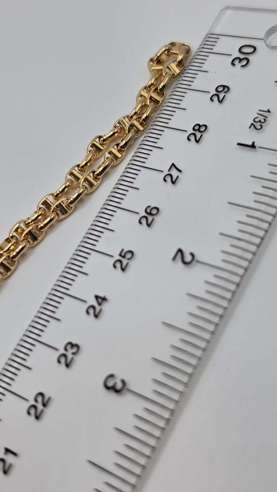 18K Yellow Gold Mariner Link Chain Necklace 65cm 26in Solid Gold 10.90g