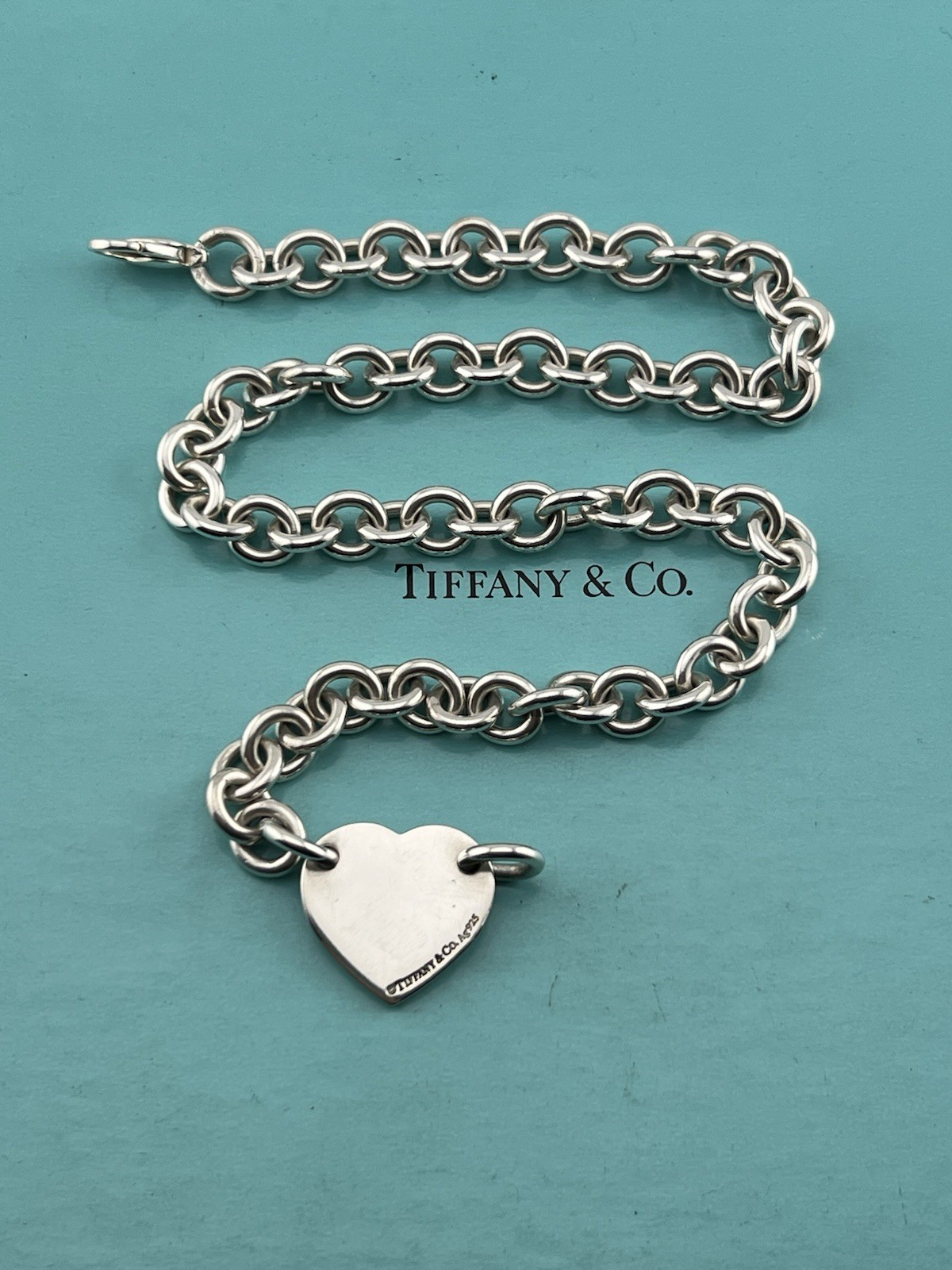 Tiffany & Co. Sterling Silver “Return To Tiffany” Heart Tag Choker Necklace 15”