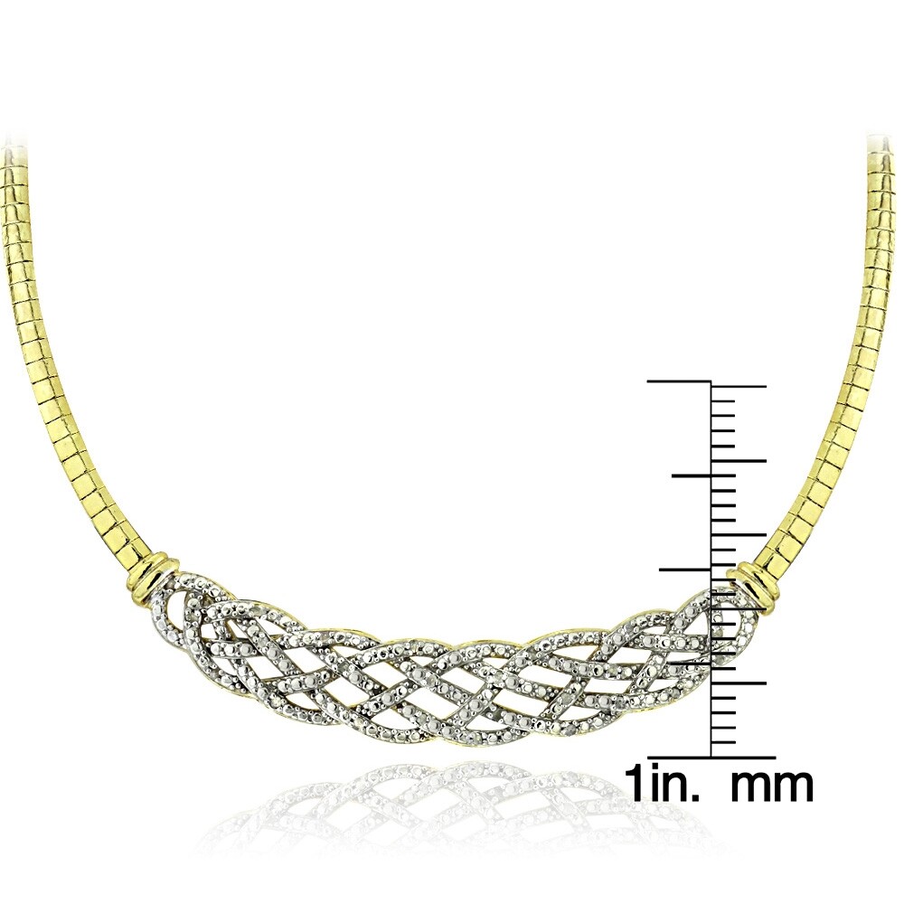 Gold Tone 1/4 Ct Diamond Weave Frontal Necklace