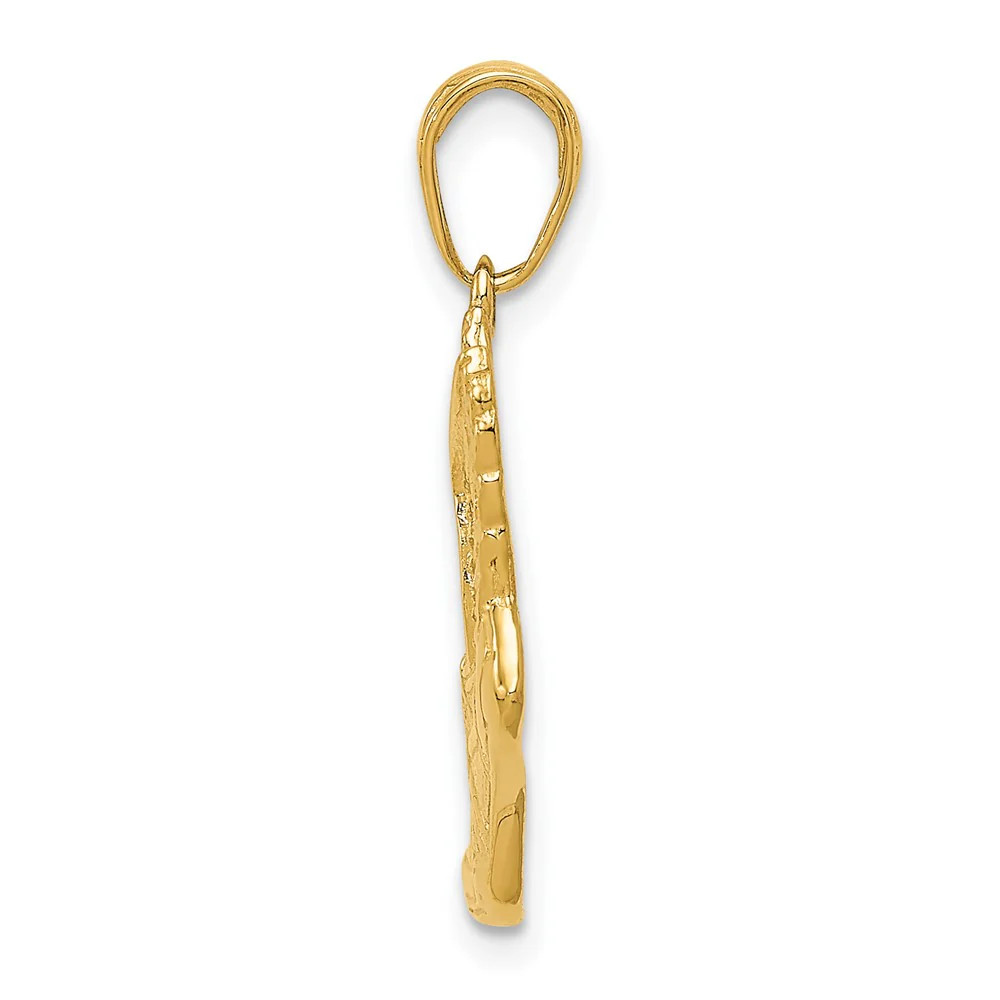 10K / 14K Yellow Gold Polished Running Shoe Pendant