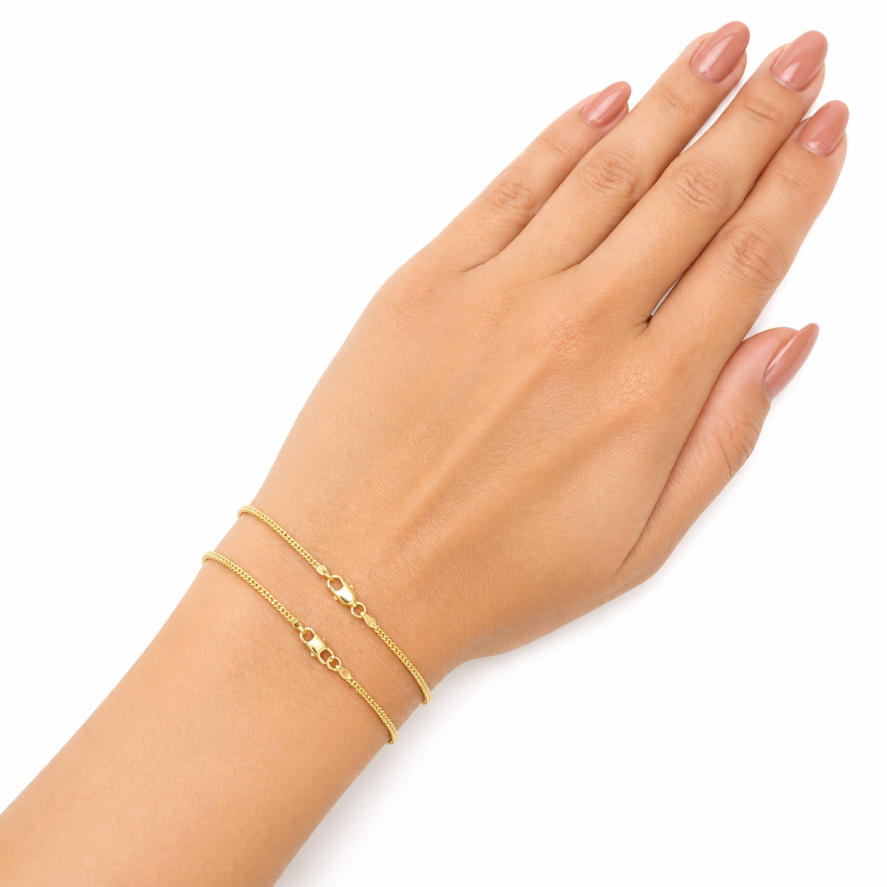 Real 18K Gold Franco Bracelet 1mm 7″ 8″ Ladies Yellow Gold Thin Fine Jewelry