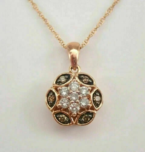 3Ct Round Cut Lab Created Diamond Womens Pendant 14k Two Tone Gold Plated Silver