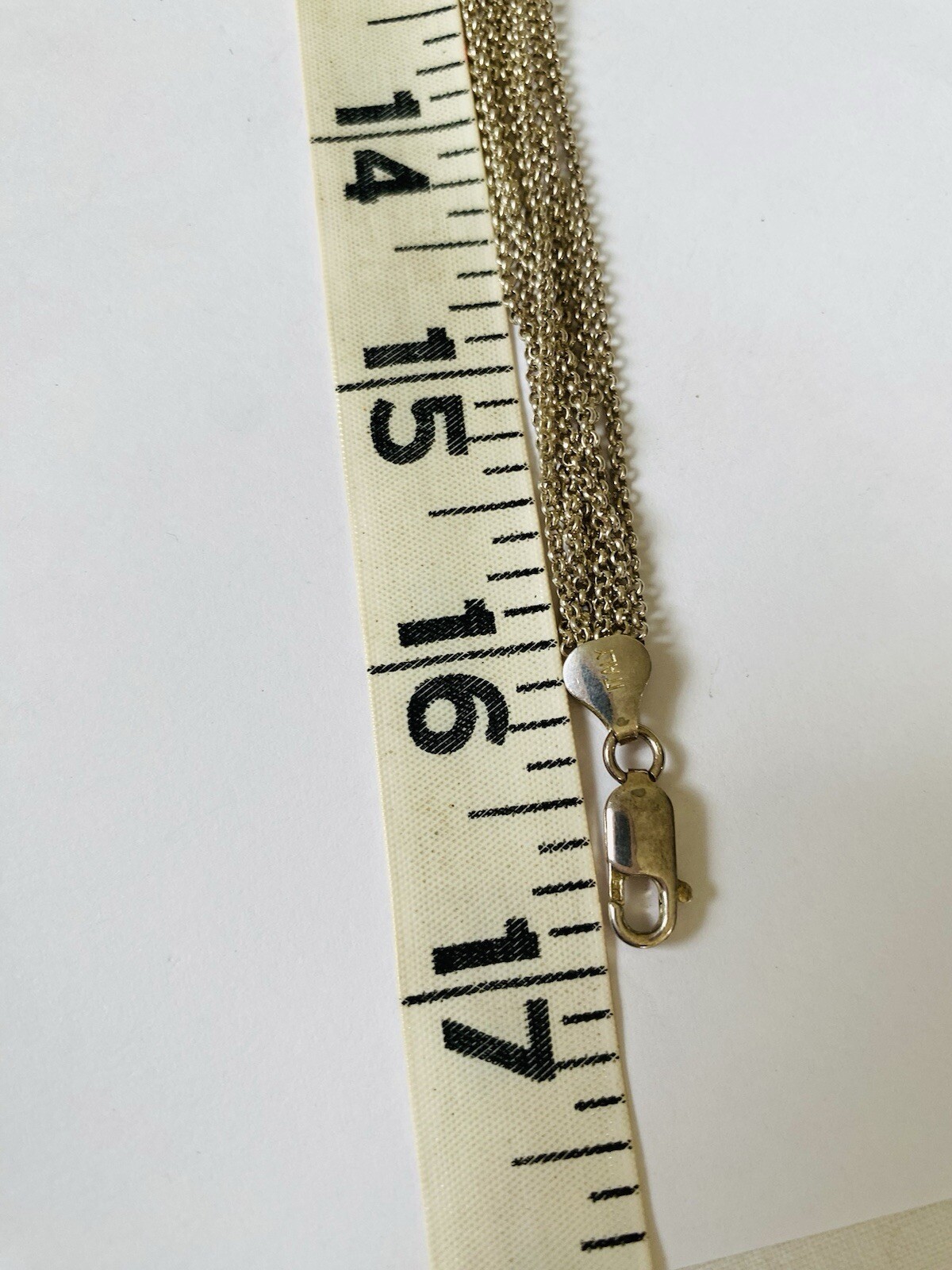 Vintage IBB Sterling Silver Multi Strands Chain Heart Choker Necklace 28-Grams