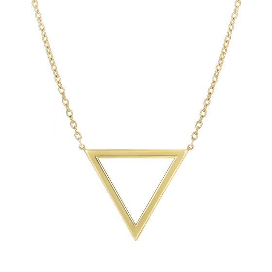 Triangle Design 14K Polished Yellow Gold 18″ Necklace