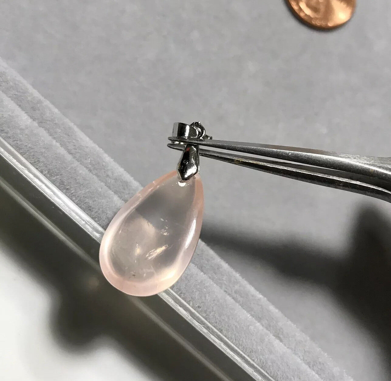US SELLER NATURAL CRYSTAL Rose Quartz Brazil AAA TOP QUALITY PENDANT NECKLACE