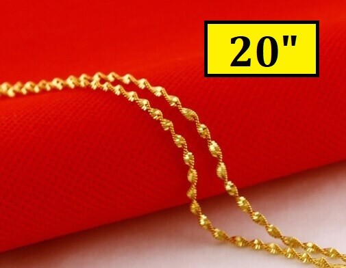 18k Gold Mens Womens 20″ Snake Link Chain Filled Over Sterling Silver Necklace