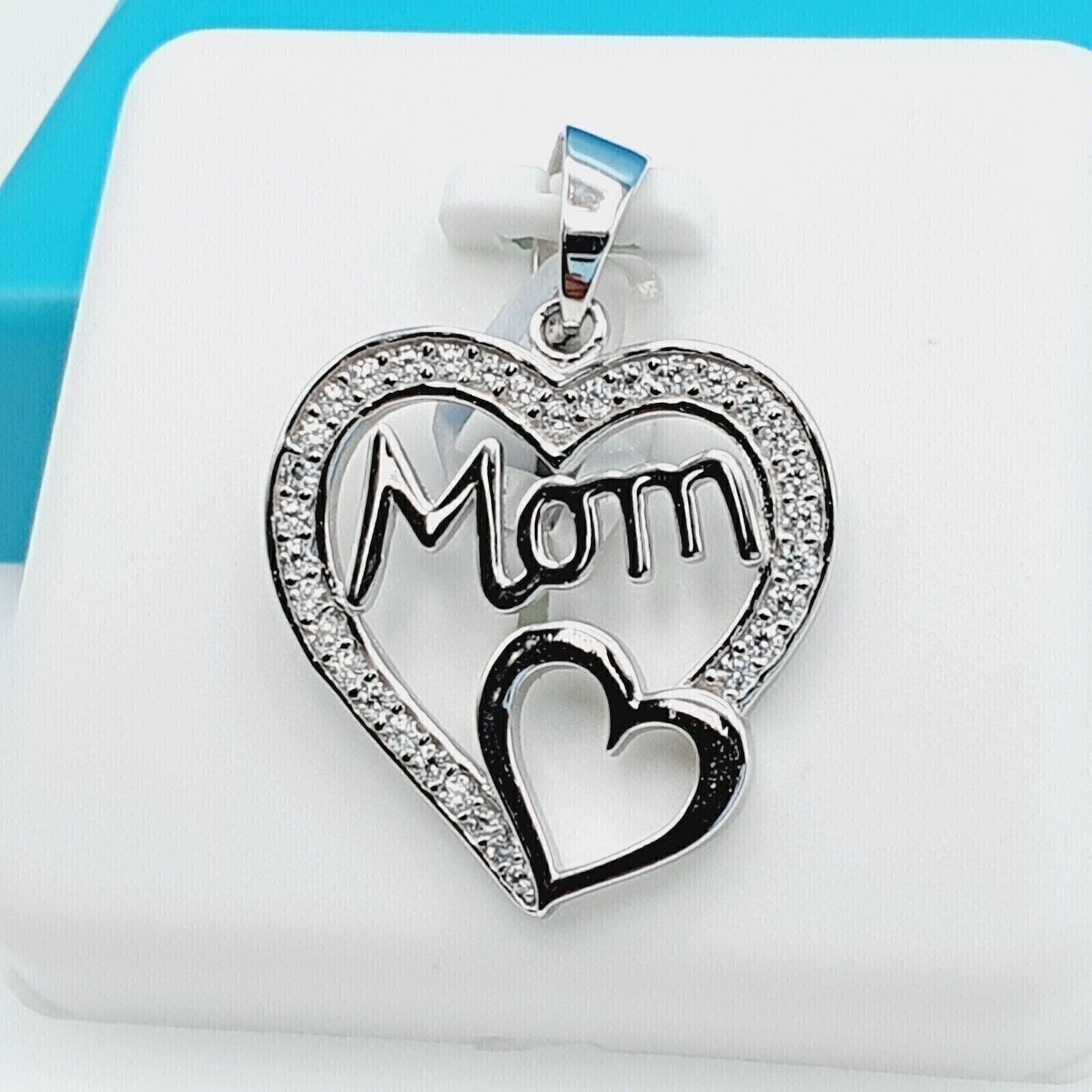 1.30Ct Round Cut Real Moissanite Heart Pendant 14K White Gold Plated Silver
