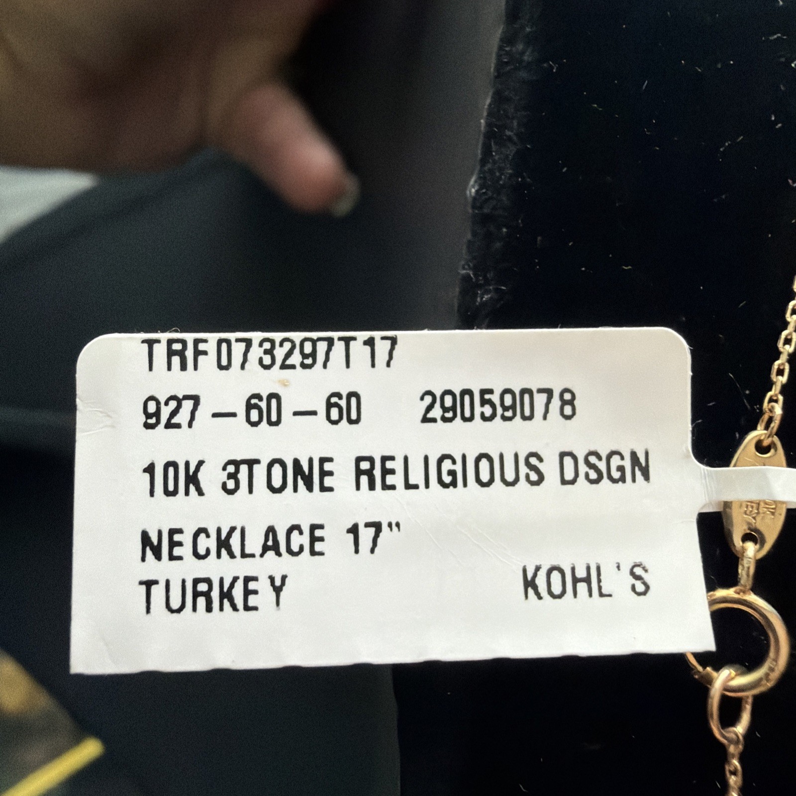 10k Gold Rosary Necklace w/ Medallion Cross Beads Spiritual Jewelry Elegant 17”