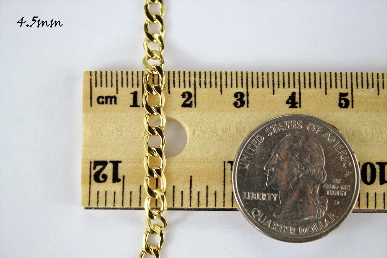 10K Yellow Gold 2mm -5.5mm Curb Cuban Chain Link Necklace Bracelet 7″-30″ Hollow