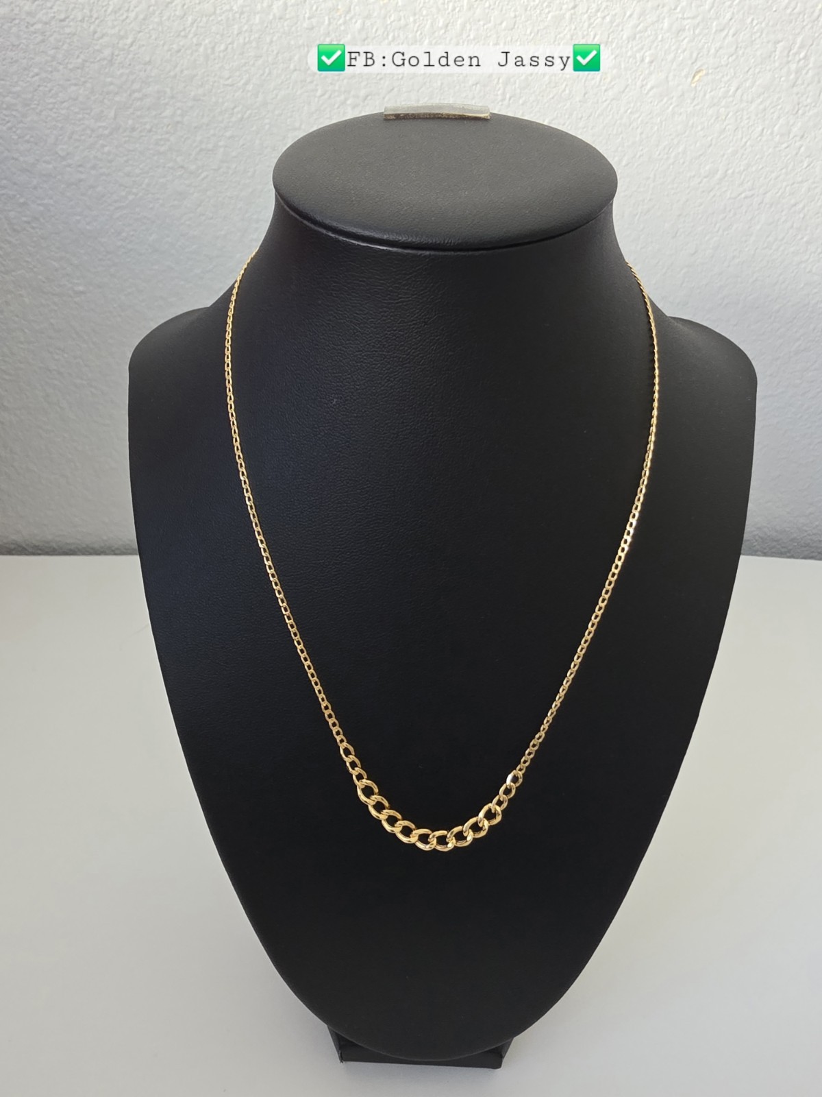 18K Real Gold Cuban Chain 17.5″long